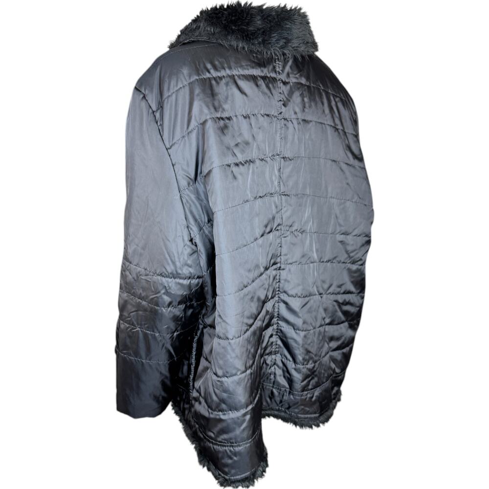 Dollhouse OuterWear Womens Black Puffer Jacket with Faux Fur Outdoors Winter - Picture 3 of 15